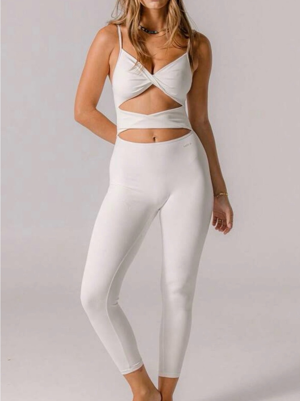 White workout jumpsuit